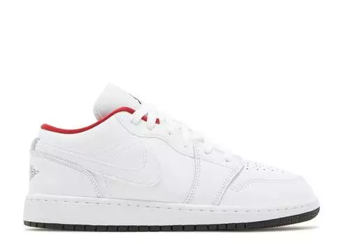Кроссовки AIR JORDAN 1 LOW GS 'WHITE GYM RED', белый