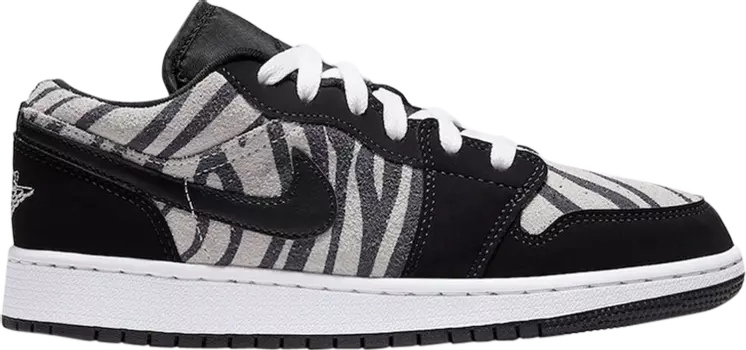 Кроссовки Air Jordan 1 Low GS Zebra, черный