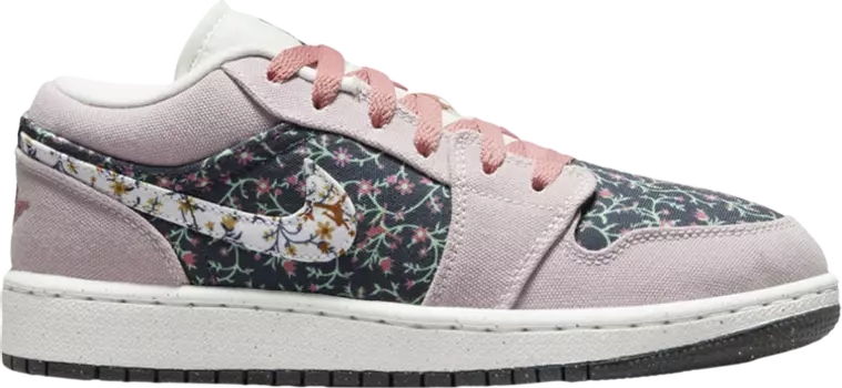 Кроссовки Air Jordan 1 Low SE GS 'Floral', фиолетовый