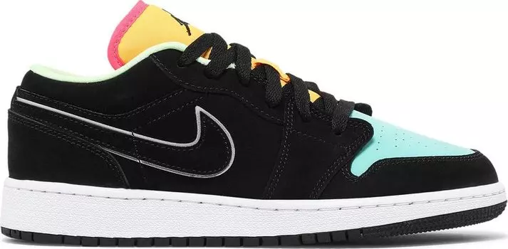 Кроссовки Air Jordan 1 Low SE GS Aurora Green, черный