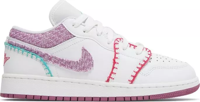 Кроссовки Air Jordan 1 Low SE GS Knit, белый