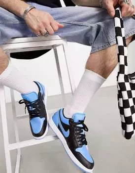 Кроссовки Air Jordan 1 Low университетского синего и черного цвета