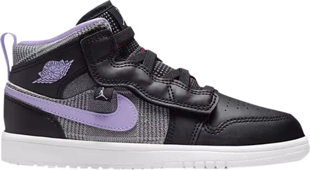 Кроссовки Air Jordan 1 Mid ALT SE PS Houndstooth, черный