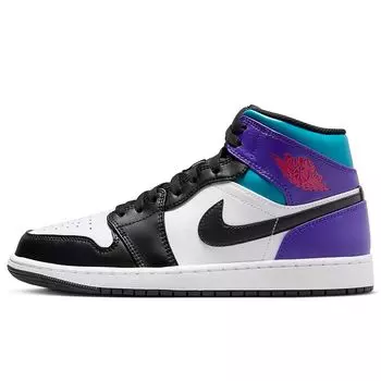 Кроссовки AIR JORDAN 1 MID AQUA Jordan, цвет Wei/Schwarz/Bright Concord/Rot