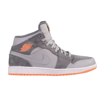 Кроссовки Air Jordan 1 Mid 'Atomic Orange', серый
