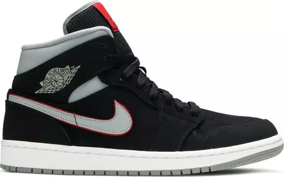 Кроссовки Air Jordan 1 Mid Black Grey, черный