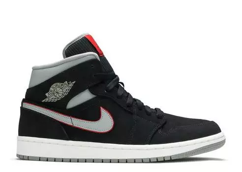 Кроссовки AIR JORDAN 1 MID 'BLACK GREY', черный