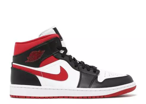 Кроссовки AIR JORDAN 1 MID 'BLACK GYM RED', белый