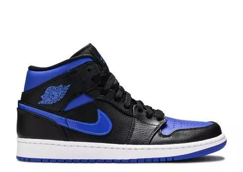 Кроссовки AIR JORDAN 1 MID 'BLACK HYPER ROYAL', синий
