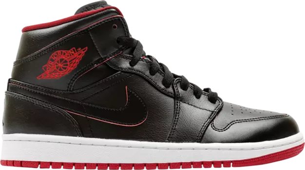 Кроссовки Air Jordan 1 Mid Black Red, черный