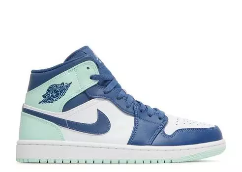 Кроссовки AIR JORDAN 1 MID 'BLUE MINT', нави
