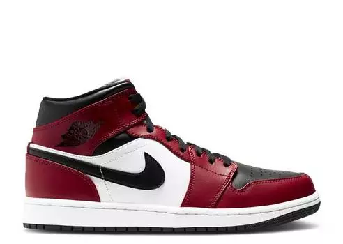 Кроссовки AIR JORDAN 1 MID 'CHICAGO BLACK TOE', черный