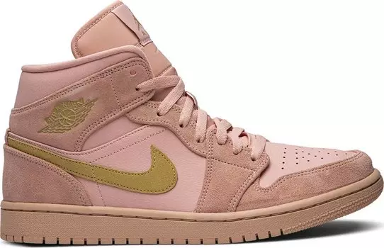 Кроссовки Air Jordan 1 Mid Coral Gold, розовый