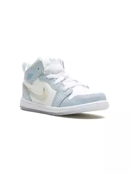 Кроссовки Air Jordan 1 Mid 'Glitter Swoosh' Jordan Kids, синий