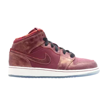 Кроссовки Air Jordan 1 Mid GS 'BHM', красный