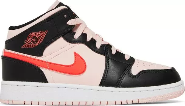 Кроссовки Air Jordan 1 Mid GS Black Pink Crimson, розовый