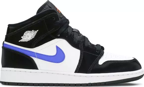 Кроссовки Air Jordan 1 Mid GS Black Racer Blue, черный