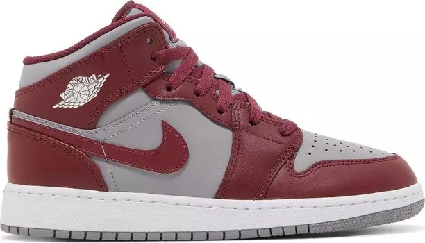 Кроссовки Air Jordan 1 Mid GS Cherrywood Red, красный
