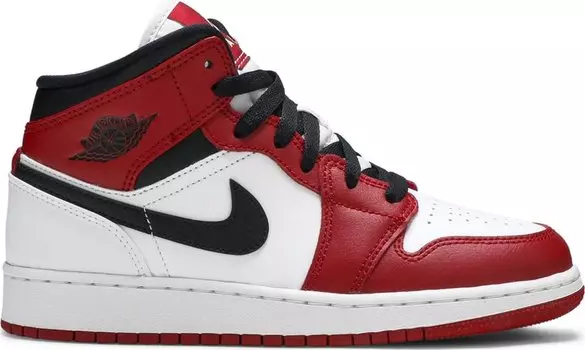 Кроссовки Air Jordan 1 Mid GS Chicago, красный