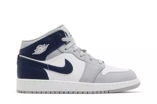 Кроссовки Air Jordan 1 Mid GS, цвет Wolf Grey Midnight Navy