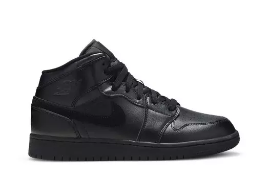 Кроссовки Air Jordan 1 Mid GS 'Deep Black', черный