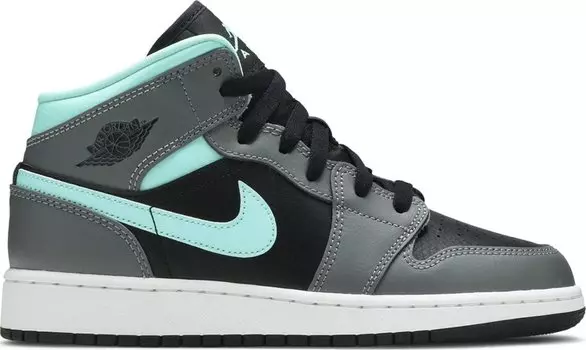 Кроссовки Air Jordan 1 Mid GS Grey Aqua, серый