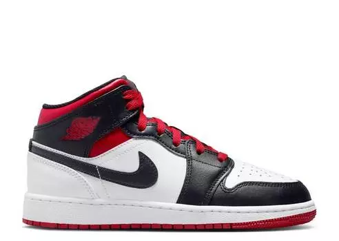 Кроссовки AIR JORDAN 1 MID GS 'GYM RED BLACK TOE', белый