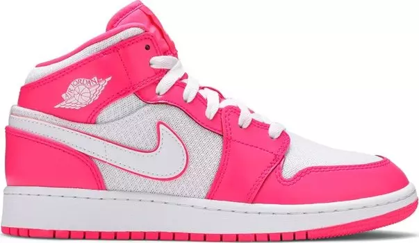 Кроссовки Air Jordan 1 Mid GS Hyper Pink, розовый