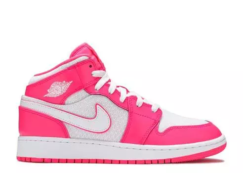 Кроссовки AIR JORDAN 1 MID GS 'HYPER PINK', розовый