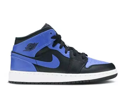 Кроссовки AIR JORDAN 1 MID GS 'HYPER ROYAL', черный