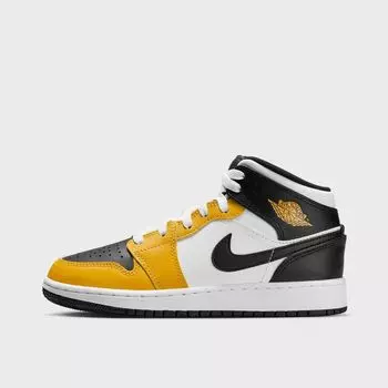 Кроссовки Air Jordan 1 Mid (GS) JORDAN, цвет yellow ochre/black-white-yellow ochre