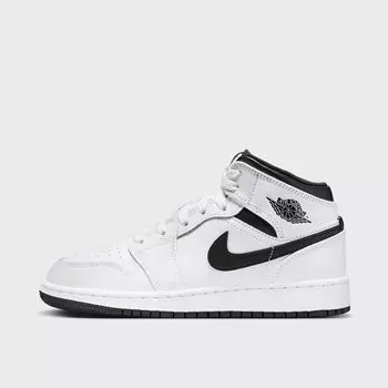 Кроссовки Air Jordan 1 Mid (GS) JORDAN, цвет white/black-white-black