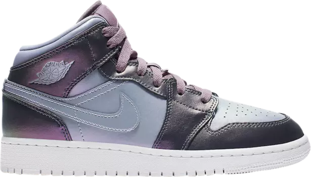 Кроссовки Air Jordan 1 Mid GS Metallic Purple, фиолетовый