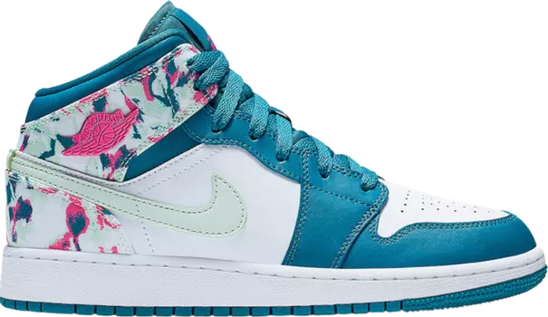 Кроссовки Air Jordan 1 Mid GS Paint Stroke, синий