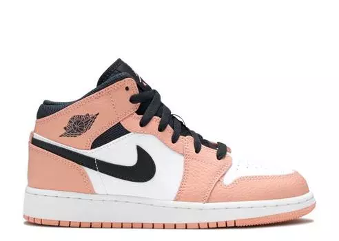 Кроссовки AIR JORDAN 1 MID GS 'PINK QUARTZ', розовый