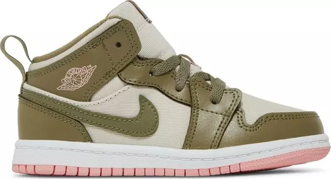 Кроссовки Air Jordan 1 Mid GT Trooper Bleached Coral, зеленый