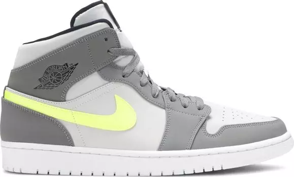 Кроссовки Air Jordan 1 Mid Gunsmoke Volt, серый
