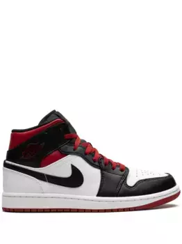 Кроссовки Air Jordan 1 Mid 'Gym Red/Black Toe', белый