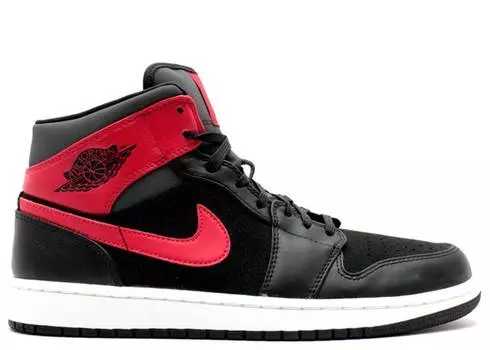 Кроссовки AIR JORDAN 1 MID 'GYM RED', черный
