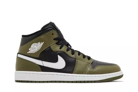 Кроссовки Air Jordan 1 Mid Medium Olive, зеленый