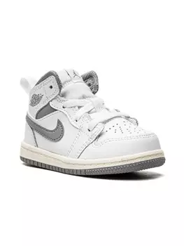 Кроссовки Air Jordan 1 Mid Neutral Grey Jordan Kids, белый
