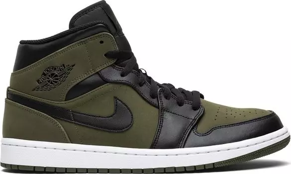 Кроссовки Air Jordan 1 Mid Olive Canvas, зеленый