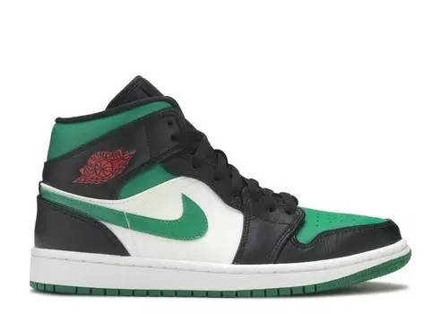 Кроссовки AIR JORDAN 1 MID 'PINE GREEN', зеленый