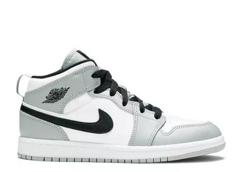 Кроссовки AIR JORDAN 1 MID PS 'LIGHT SMOKE GREY', серый