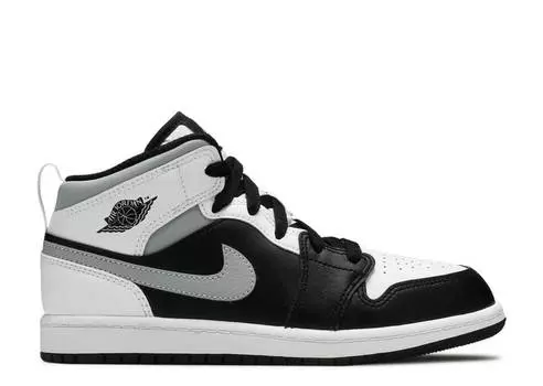 Кроссовки AIR JORDAN 1 MID PS 'WHITE SHADOW', черный