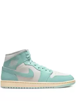 Кроссовки Air Jordan 1 Mid Sail/Light Dew/Muslin, зеленый