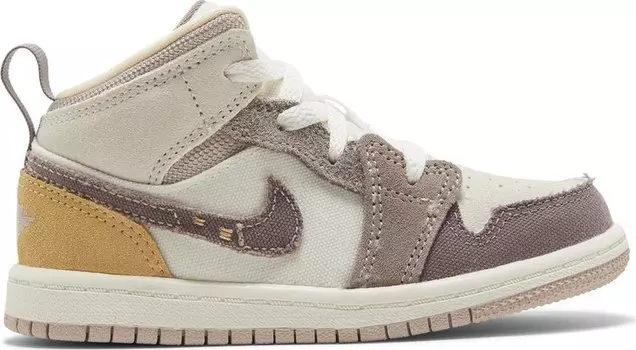 Кроссовки Air Jordan 1 Mid SE Craft TD 'Inside Out - Taupe Haze', коричневый