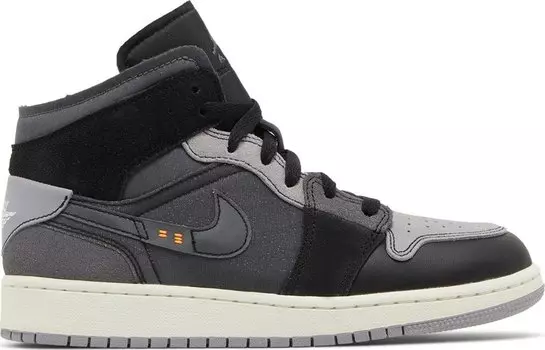 Кроссовки Air Jordan 1 Mid SE Craft GS Inside Out - Black, черный