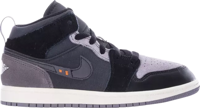Кроссовки Air Jordan 1 Mid SE Craft PS Inside Out - Black, черный
