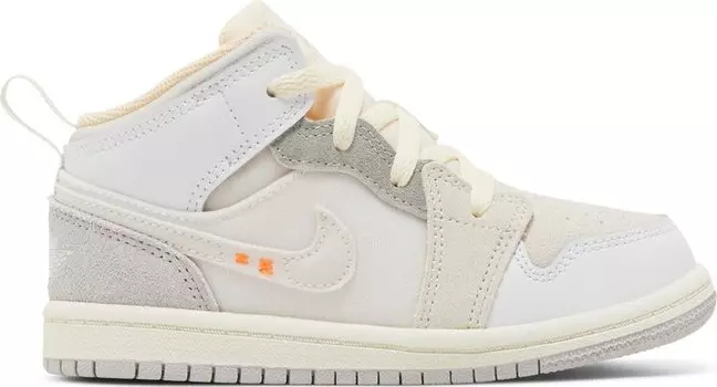 Кроссовки Air Jordan 1 Mid SE Craft TD Inside Out, белый